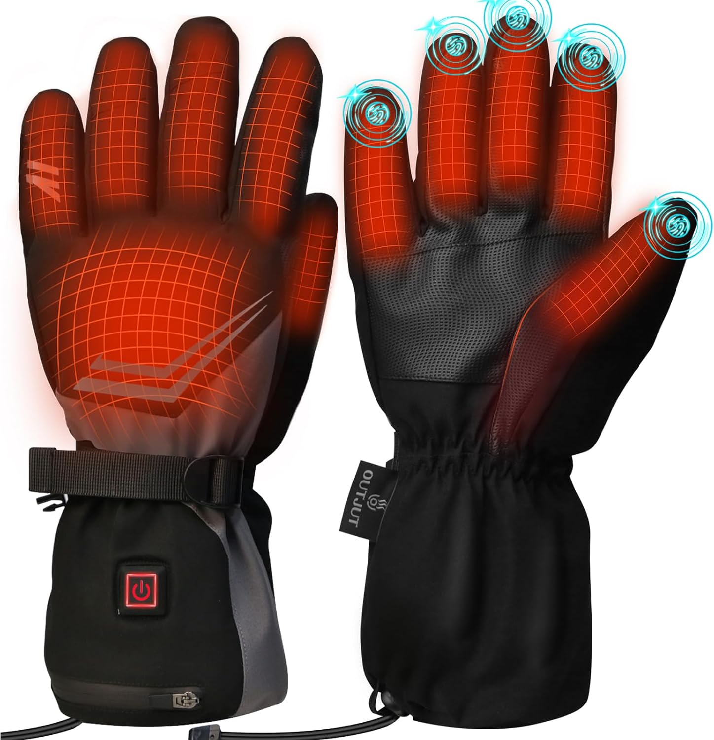 Heated Gloves 7500mAh*2 Battery, Rechargeable Heated Gloves Touchscreen Design 3 Adjustable Heating Levels Up to 8 Hours for Winter Outdoor Work Hunting Motorcycle Camping Hiking Skiing Surprise Gifts