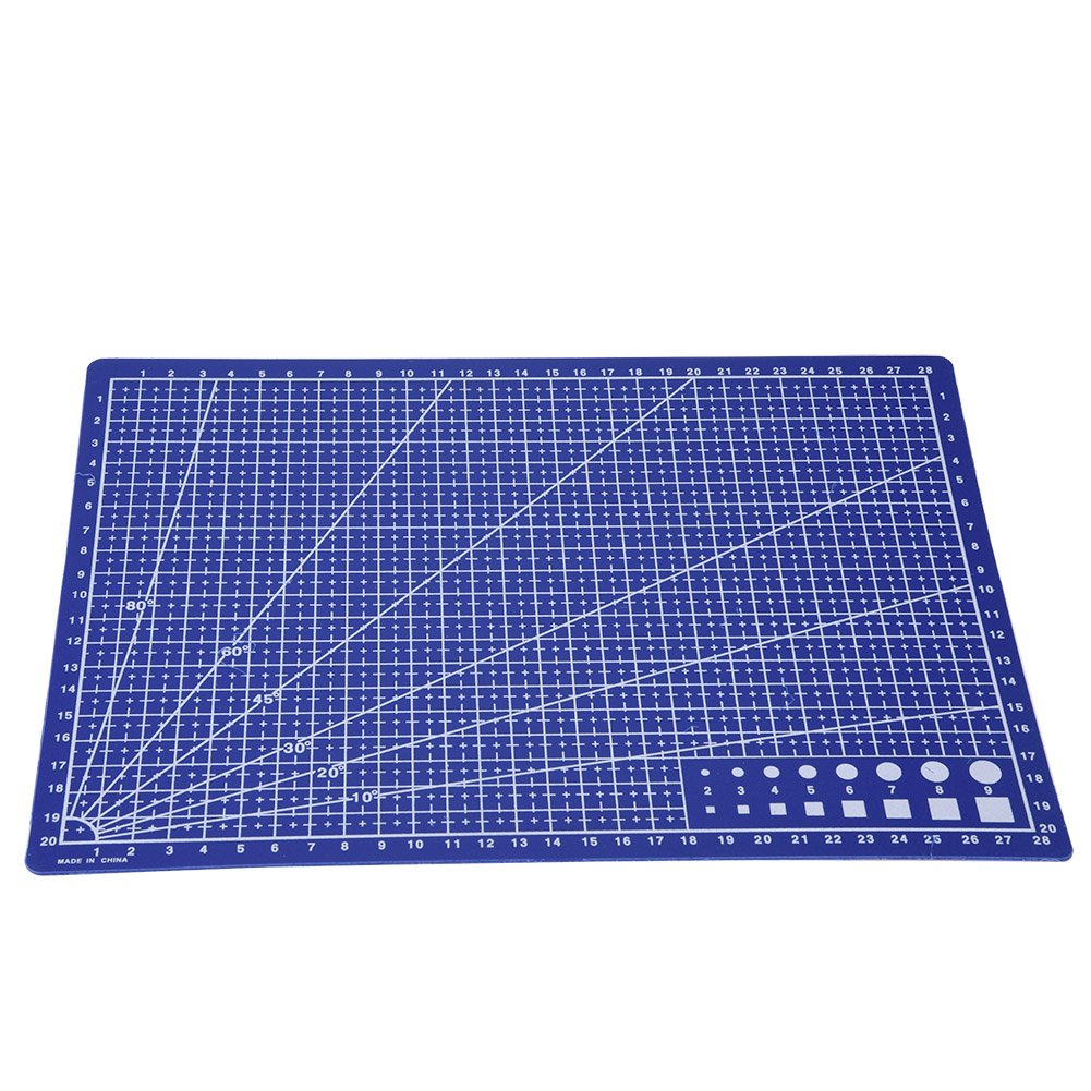 Tapis De Découpe A4 Avec Quadrillage - 300x220x1,45 Mm - Bleu - Pour Scrapbooking, Modélisme, Travaux Précis