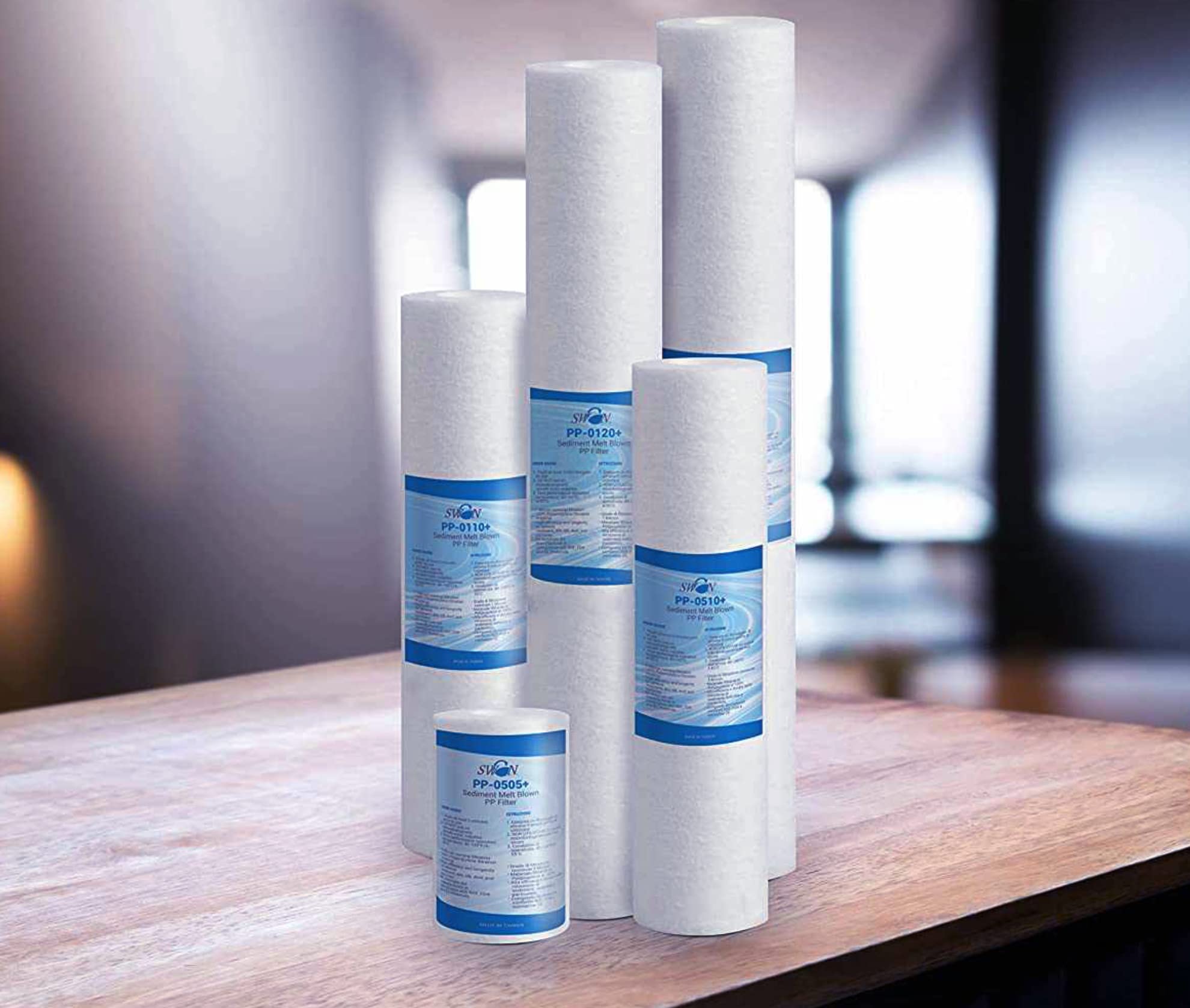 Sedimentfilter 10 Zoll 5 Mikron Ultrafiltration Schwan. Beseitigt Sand, Schlamm, Rostpartikel und hängende Verunreinigungen bis zu 5 Mikron aus Polypropylen 50 Stück