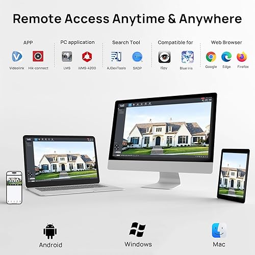 Miniatura 7 de Cámara IP PoE de visión nocturna a todo color de 5 MP PoE, cámara de seguridad de torreta con lente F1.0 súper apertura, detección de