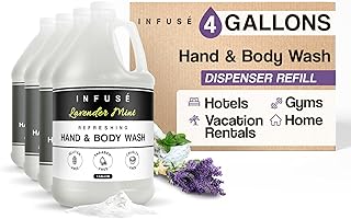 Infuse Hotel Hand & Body Wash | 1 Gallon | For Hospitality & Vacation Rentals to Refill Dispensers | (4 Gallons)