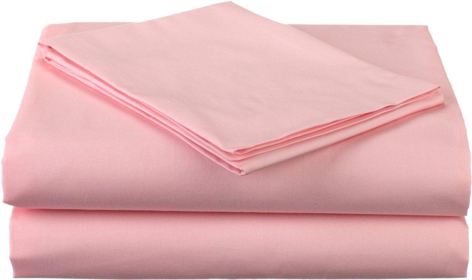 LUXURIOUS BEDDING 1000-Thread-Count 100% Egyptian Cotton Bed Sheets, 4-Pc Upto 11'' Deep Pocket (1 Fitted + 1 Flat + 2 pillowcase) UK Super King Size Pink Solid