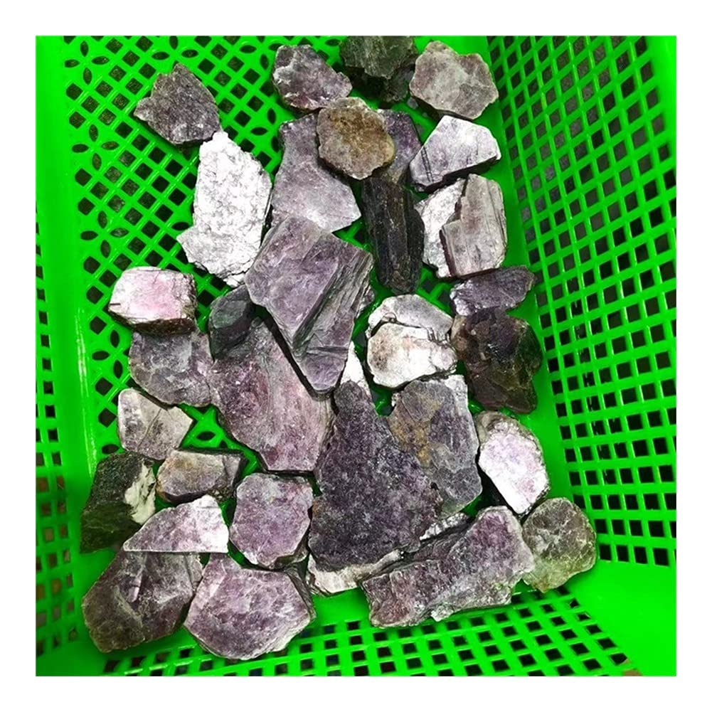 Stein Naturkristall Edelstein Lila Lepidolit Rohsteine ​​für Reiki ERTEYIN (Color : Purple Lepidolite, Size : 300g)