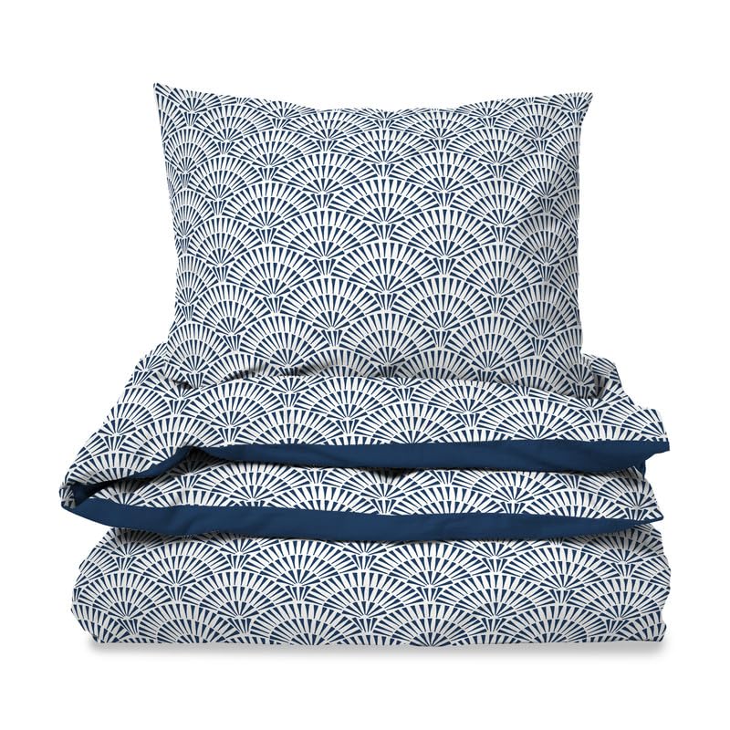 Luxe Dreams Scallop Pattern Single Duvet Cover Set, Reversible Quilt Cover with 1 Pillowcase