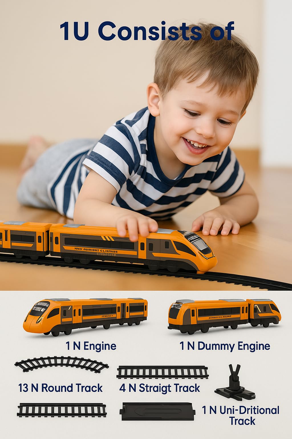 Amisha Gift Gallery Vande Bharat Express Battery Operated Train Set for Kids with Tracks & Coaches 1