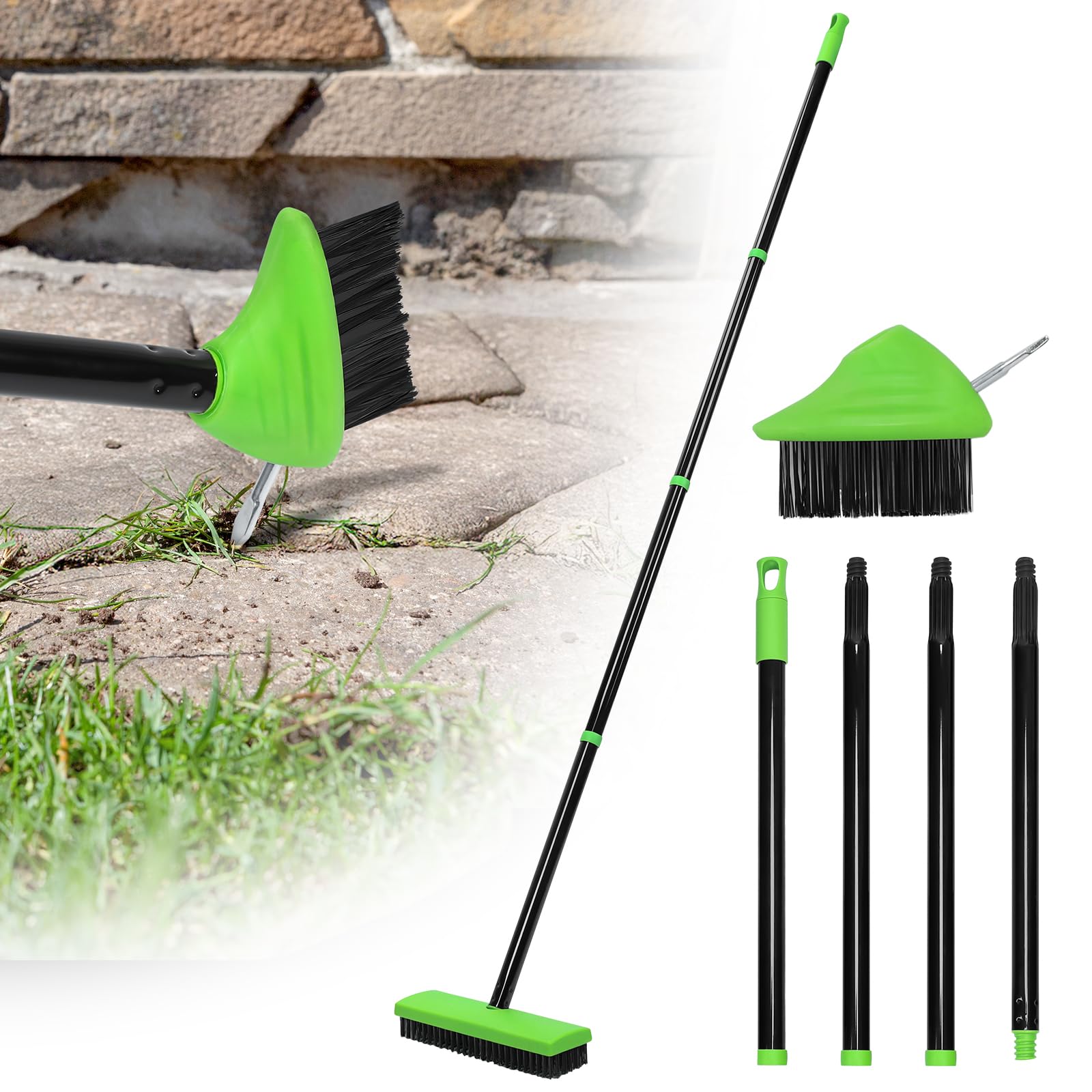 Ajimy 3 in 1 Weeding Wire Metal Brush with Long Handle