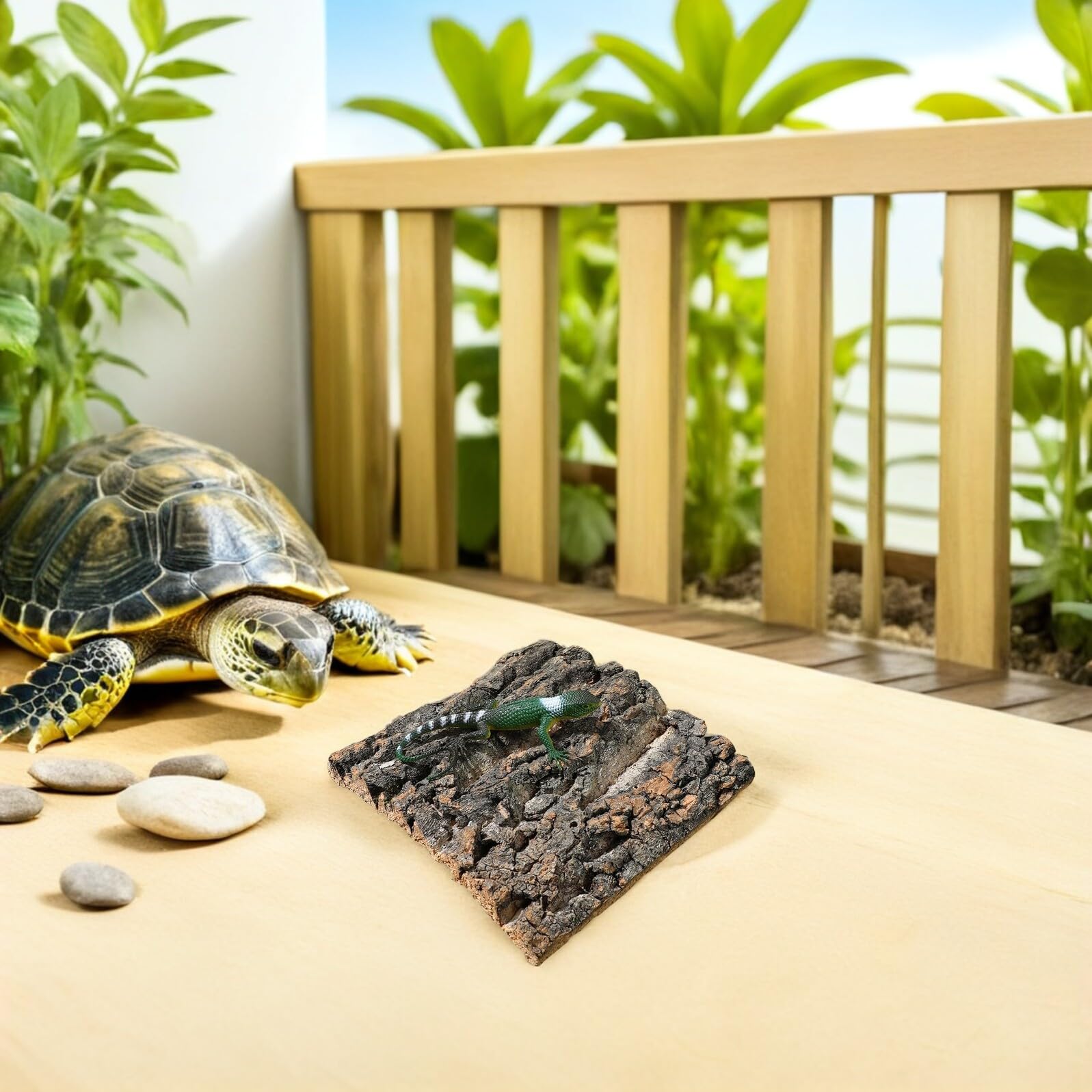 6 Piezas Fondo para Terrario de Reptiles 6 Piezas de Corteza de Corcho Natural 15X15 CM, Pared Decorativa Texturizada 3D para Hábitat de Geckos, Tortugas y Camaleones, Resistente