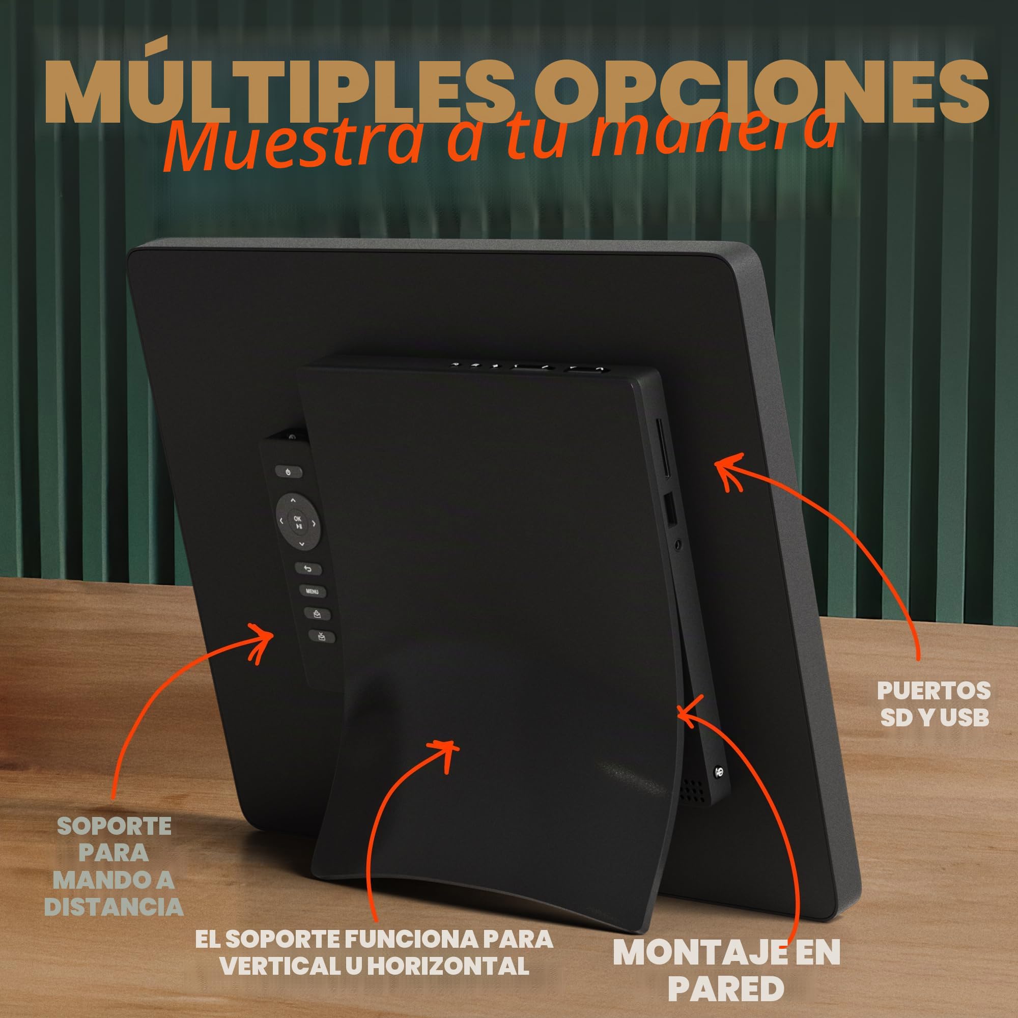 Pix-Star Marco de Fotos Digital WiFi de 15 Pulgadas con Almacenamiento en la Nube Gratuito | Muy regalable para Abuelos | Pantalla IPS | Sensor de Movimiento | Fácil configuración