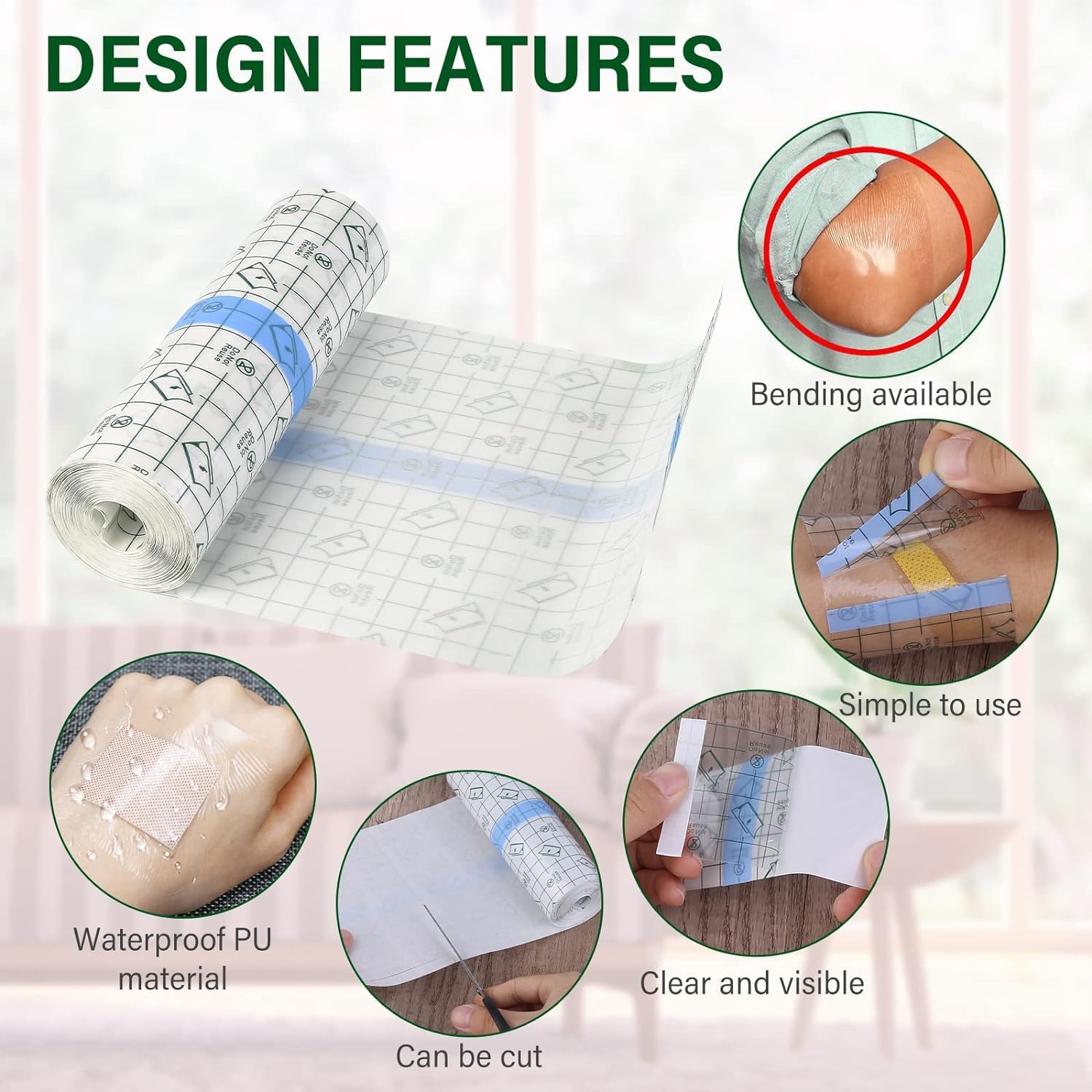 Transparent Stretch Adhesive Bandage Waterproof Bandage Clear Adhesive Bandages Dressing Tape for Tattoo Initial Healing and Skin Protective Dressing Bandage Tape (5CMx10M) — Amazon image 7