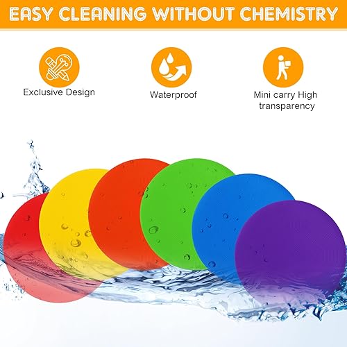 Miniatura 3 de 60 marcadores de suelo TPE para el suelo, puntos para el gimnasio, planos, antideslizantes, para baile, para aula, gimnasio, deportes, fútbol,