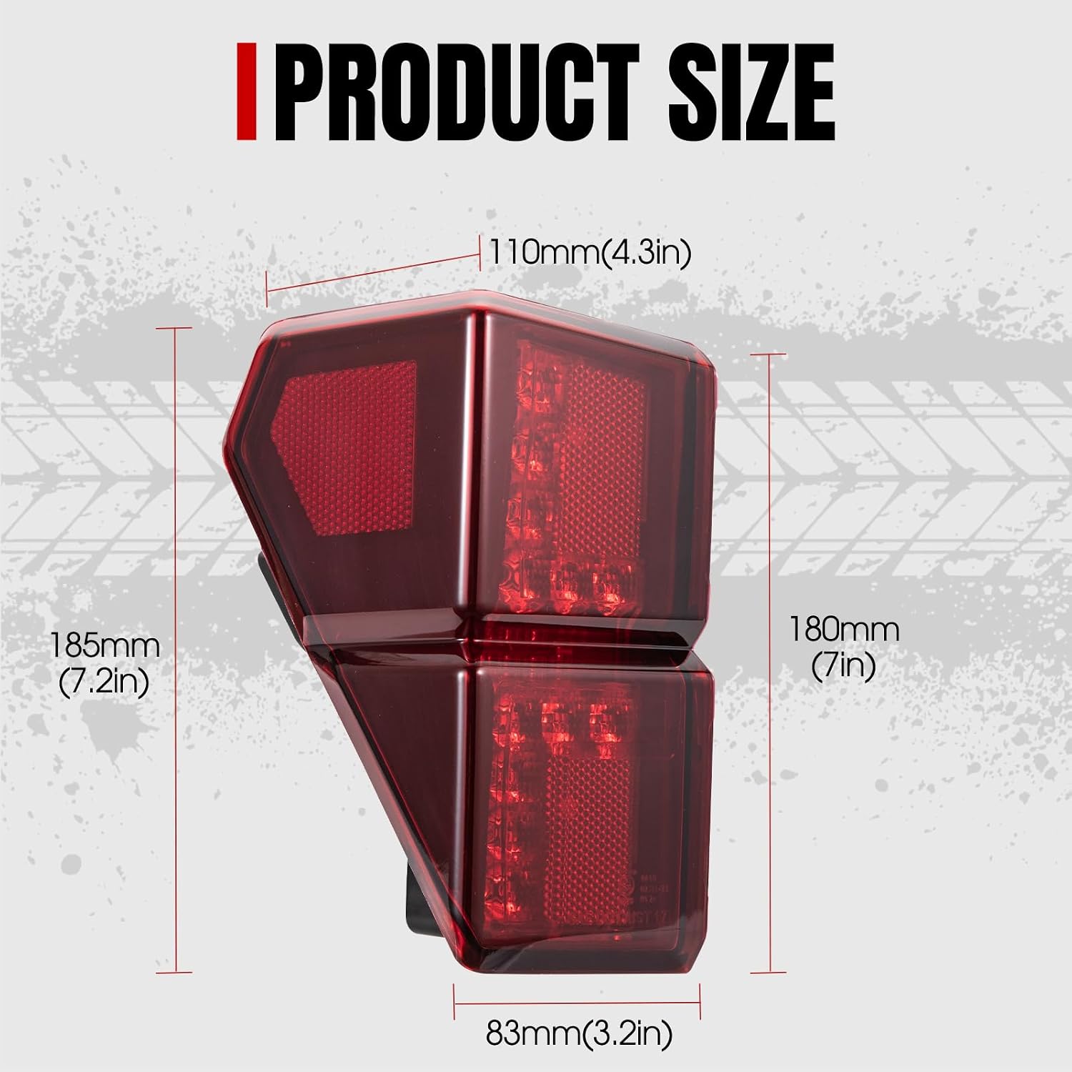 A & UTV PRO LED Tail Lights for 2018-2025 Polaris Ranger 1000 XP Crew Accessories Rear Brake Stop Lights Replace OEM #2413766, Pair Red