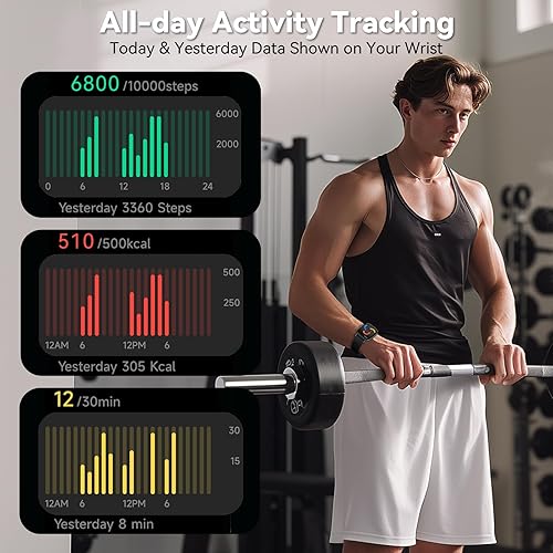 Miniatura 5 de EURANS Smart Watch No AppPhone Required, Long Battery Life Fitness Tracker Watch,HD Screen, Waterproof Activity Tracker with Step Counter for