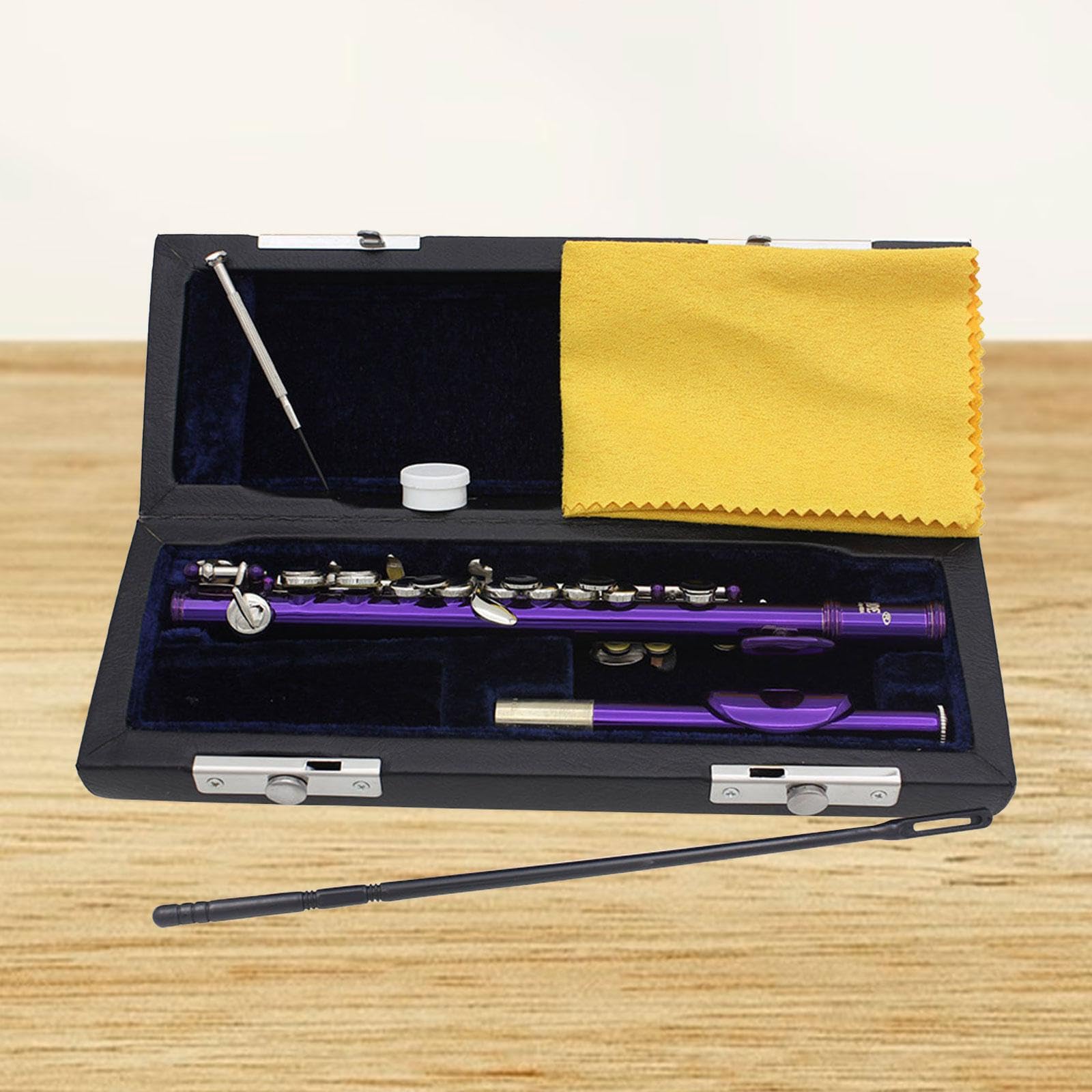 Flauto piccolo in chiave di Do, include custodia rigida e accessori, strumento musicale per esibizioni bandistiche, strumento tradizionale a 16 fori, Viola, 31.5x1.3 centimetri