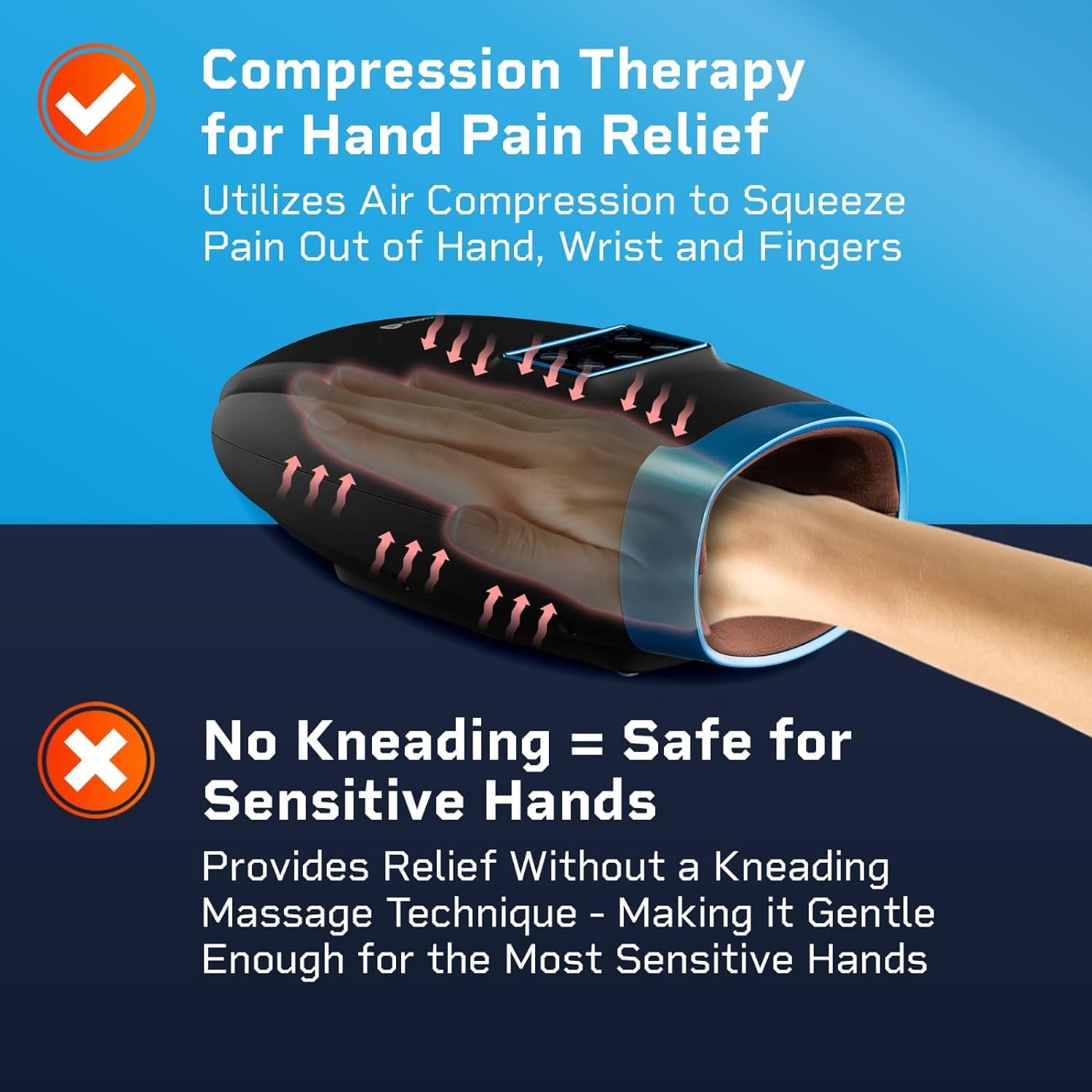 Comfytemp Air Compression Therapy Device K1065, Cordless Full Arm Massager For Circulation And Pain Relief, Portable Massage Sleeve For Wrist, Hand, Forearm
