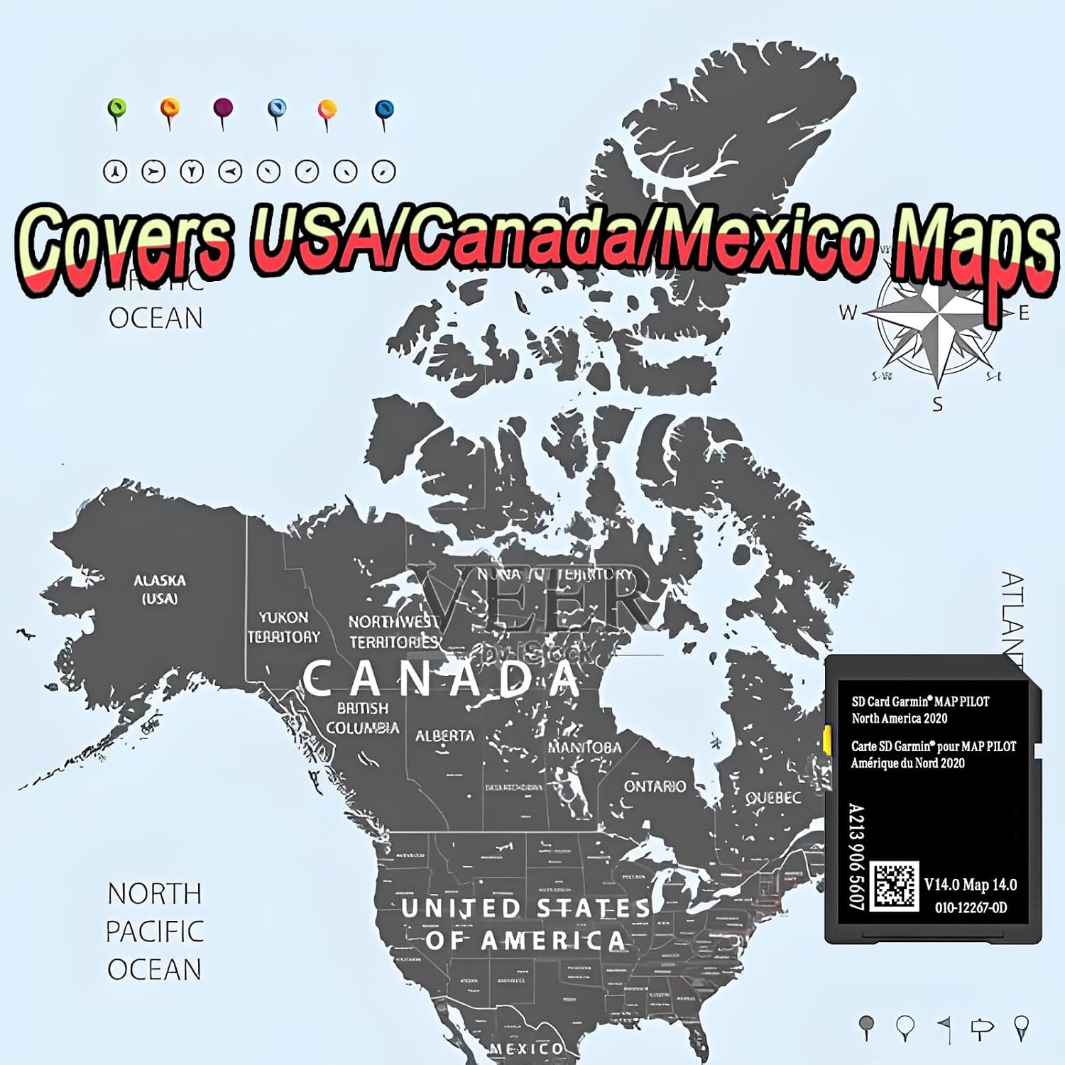 Latest Navigation SD Card for Mercedes-Benz | Compatible with Version 14.0 | Audio 20 Code 522 NTG 5| Fits C-Class E-Class GLC CLA GLA CLS V X-Class | USA/Canada/Mexico Maps A2139065607