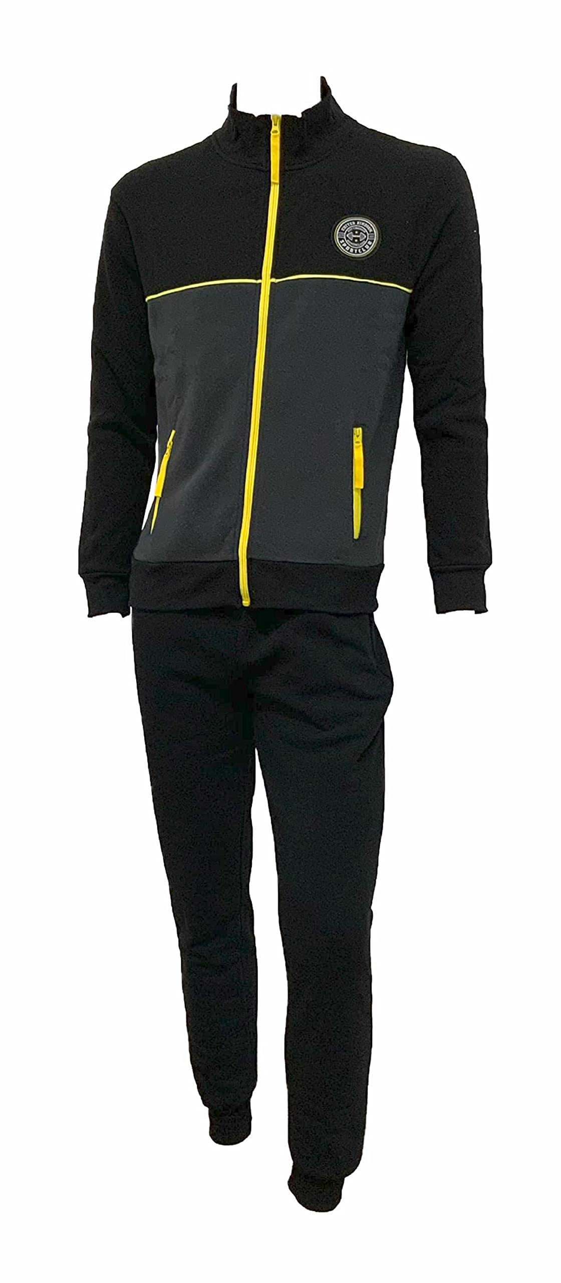 Nottingham Chándal de invierno para hombre, confeccionado en sudadera de algodón Garzato, traje de hombre completo deportivo para ocio y deporte, 35272 Negro, M