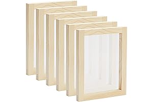 6 Pack Wood Silk Screen Printing Frame Kit for Beginners and Kids,...