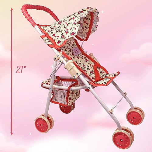 Miniatura 4 de My First - Cochecito plegable de muñeca para niños pequeños de 1 a 3 años niñas de 2 años cochecito de bebé para muñecas cochecito de juguete para