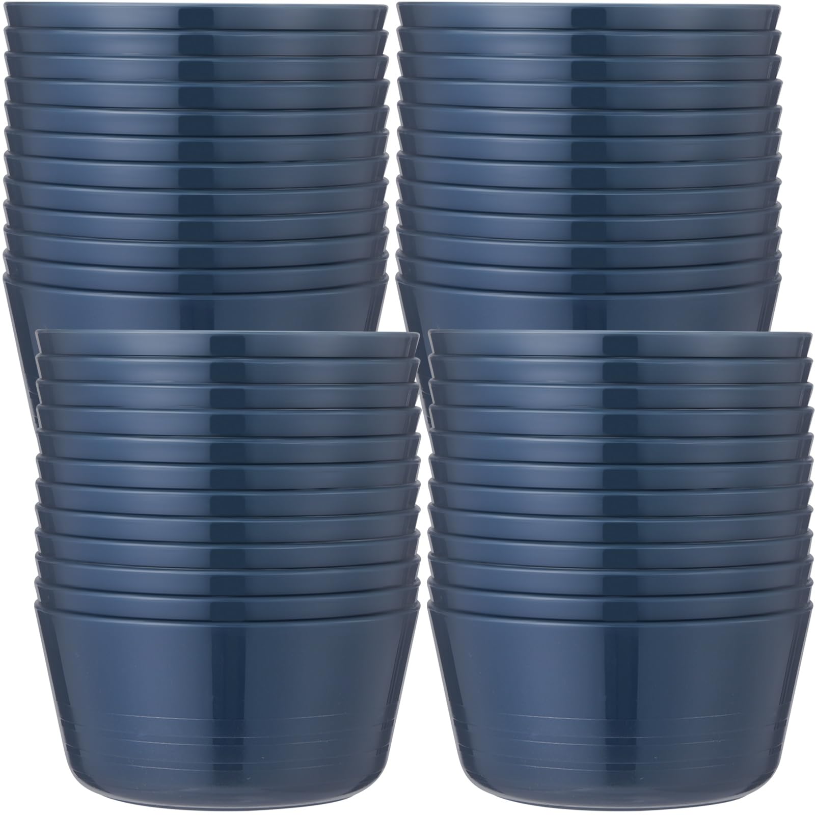 Foaincore Kids Plastic Bowls 10 oz Microwave Safe, Dark Blue, 24 Pcs