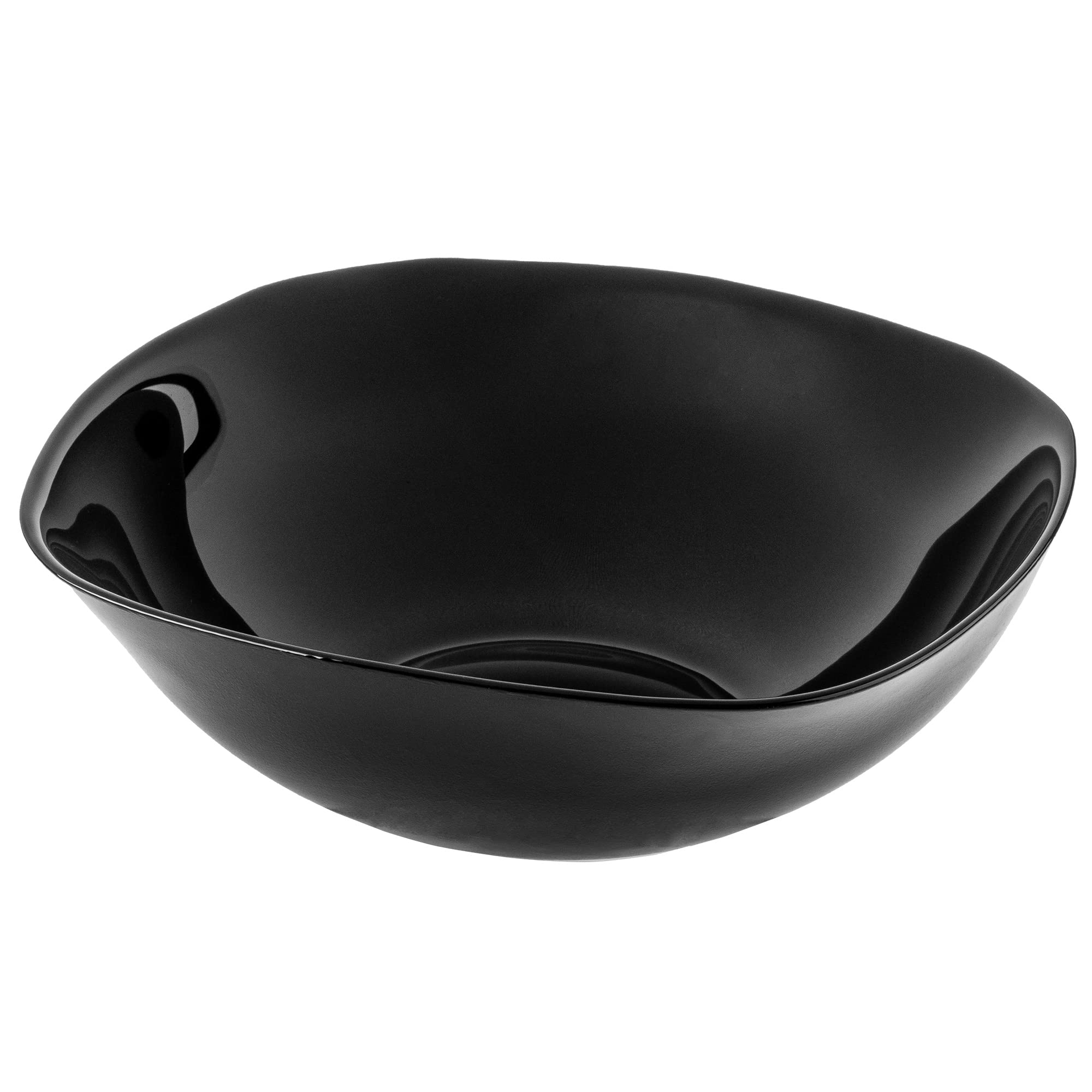 KADAX Zestaw 6 szt. Salaterki szklane 17.5x17.5cm czarne, do mikrofalówki, szkło nie chłonie zapachów, do sałatek, zup i owoców