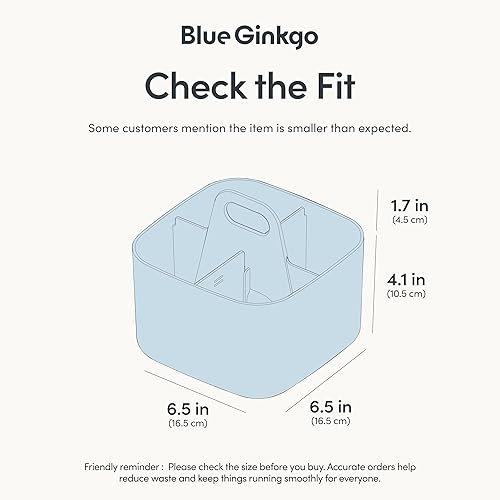 Vista 3 de BLUE GINKGO - Organizador apilable pequeño para baño, oficina, manualidades o suministros escolares, transportador portátil hecho en Corea