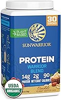 Vista 78 de Sunwarrior - Warrior Blend, base vegetal, proteína vegana cruda con guisantes y cáñamo, SWB BVAN375, Vainilla, 1