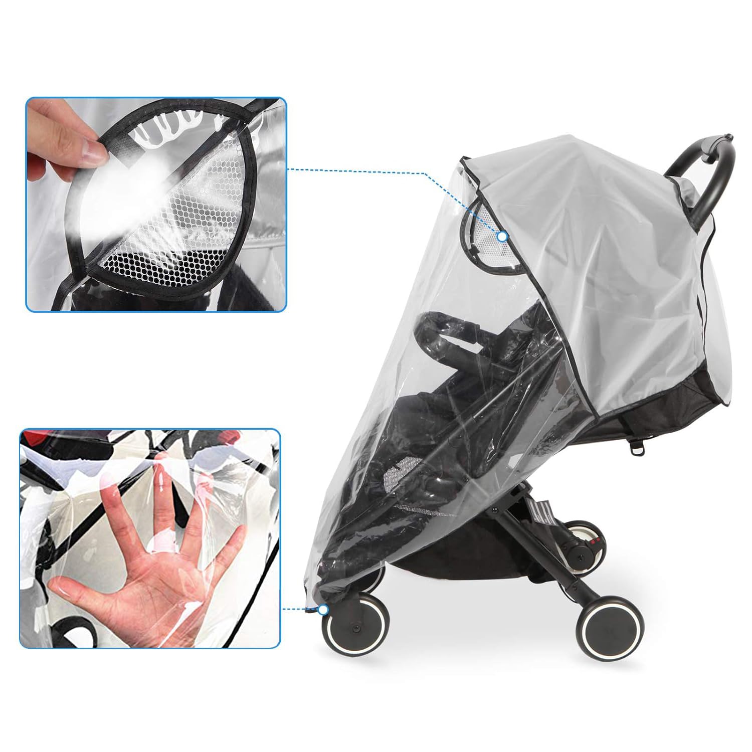 Amazon | ROMIRUS クリアベビーカーレインカバー GB POCKIT AIR QBIT+