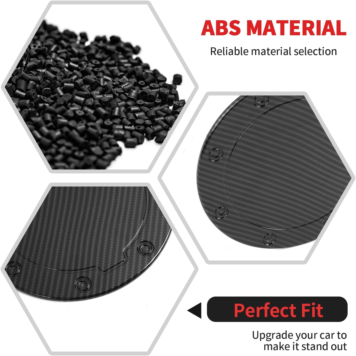 RT-TCZ Fuel Filler Gas Tank Door Cap Cover Trim Decoration Exterior Accessories for Chevy Avalanche/Suburban/Tahoe/Silverado 1999-2006,for GMC Yukon/Sierra 1999-2006 (Black Carbon Fiber)
