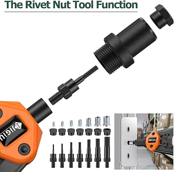Heavy Duty 2-in-1 Rivet Gun & Rivet Nut Tool Set with Complete Accessories