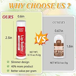 Yopela 42 Pack Natural Lip Balm Bulk with Vitamin E and Coconut Oil - Moisturizing, Soothing, and Repairing Dry and Chapped Lips Valentine\'s Gift - 14 Flavors - Non-GMO