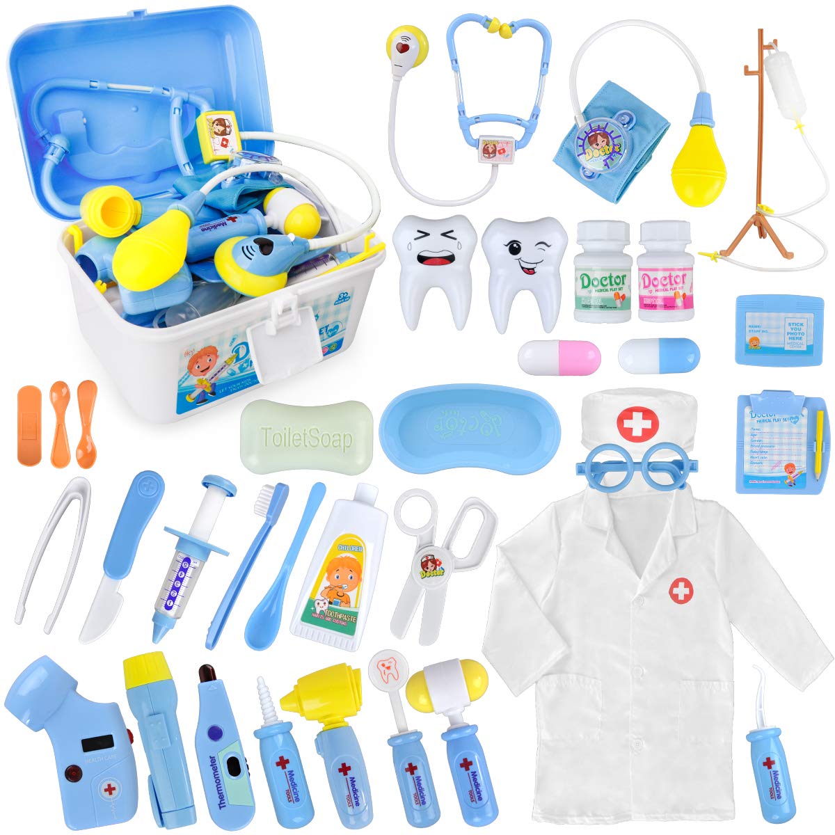 Buy Doctor Kit, 35 Pack Kids Dentist Surgeon Vet Medical Kit with Light