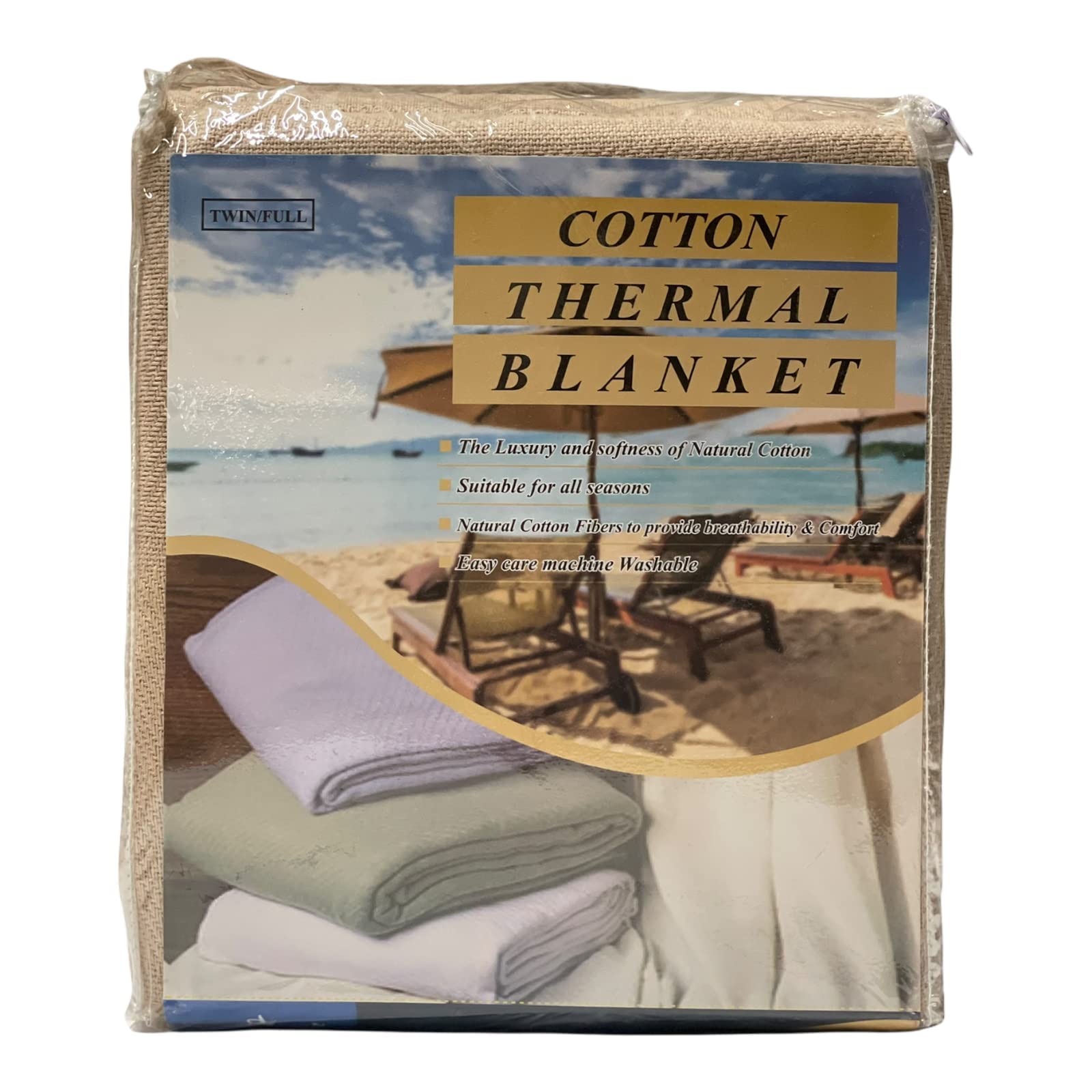 Amazon.com: Sand Color Pure 100% Cotton Thermal Hospital/Home Blanket -  Twin Size : Home u0026 Kitchen