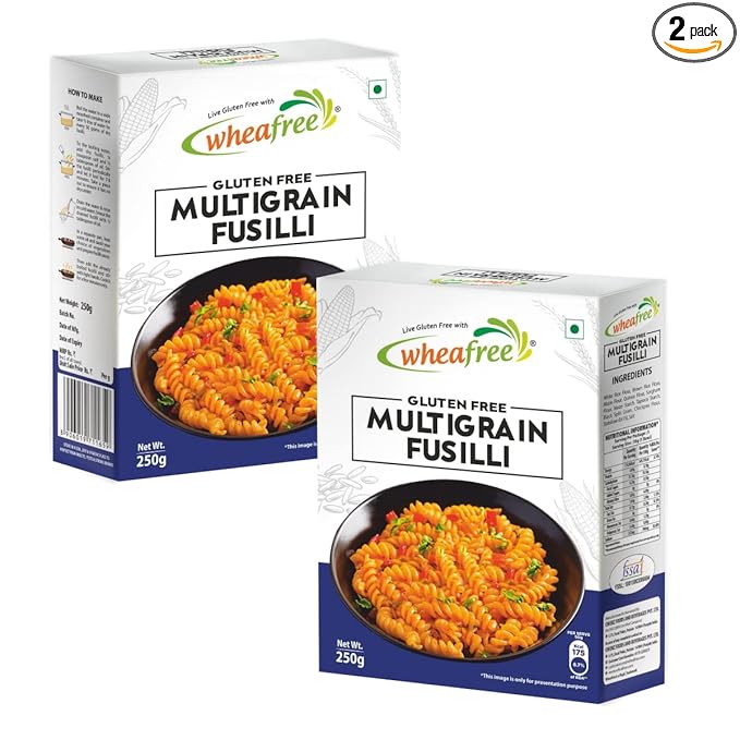 Gluten Free Multigrain Fusilli - Pack of 2 (250g Each) | No Maida, Trans Fat & Cholesterol | Easy to Cook & Digest