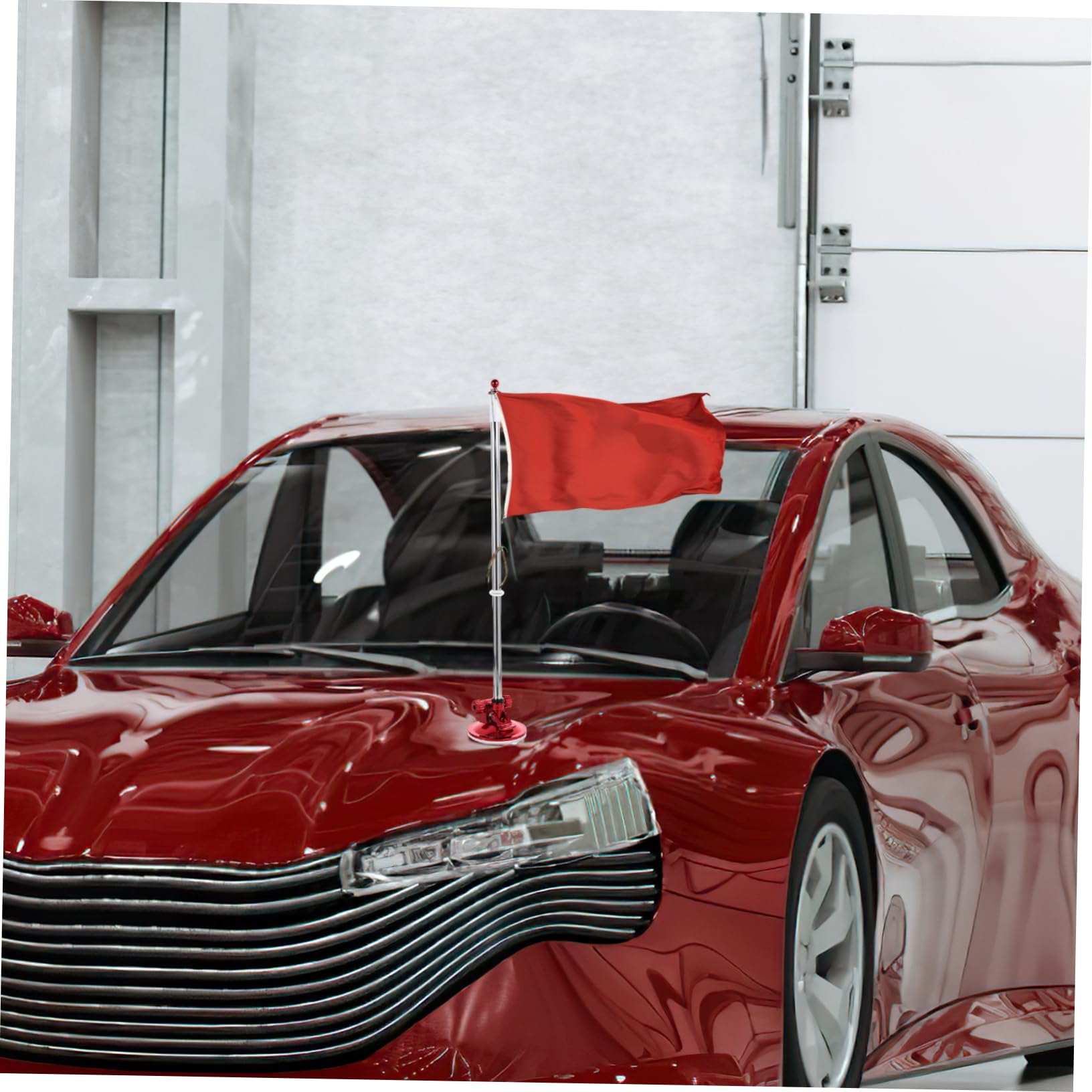 BESPORTBLE 4pezzi Portabandiera Da Auto Con Ventosa Supporto Stabile Per Bandiere Per Esterni e Resistente Al Vento e Alle Intemperie Facile Da Installare Con Ventosa Rossa