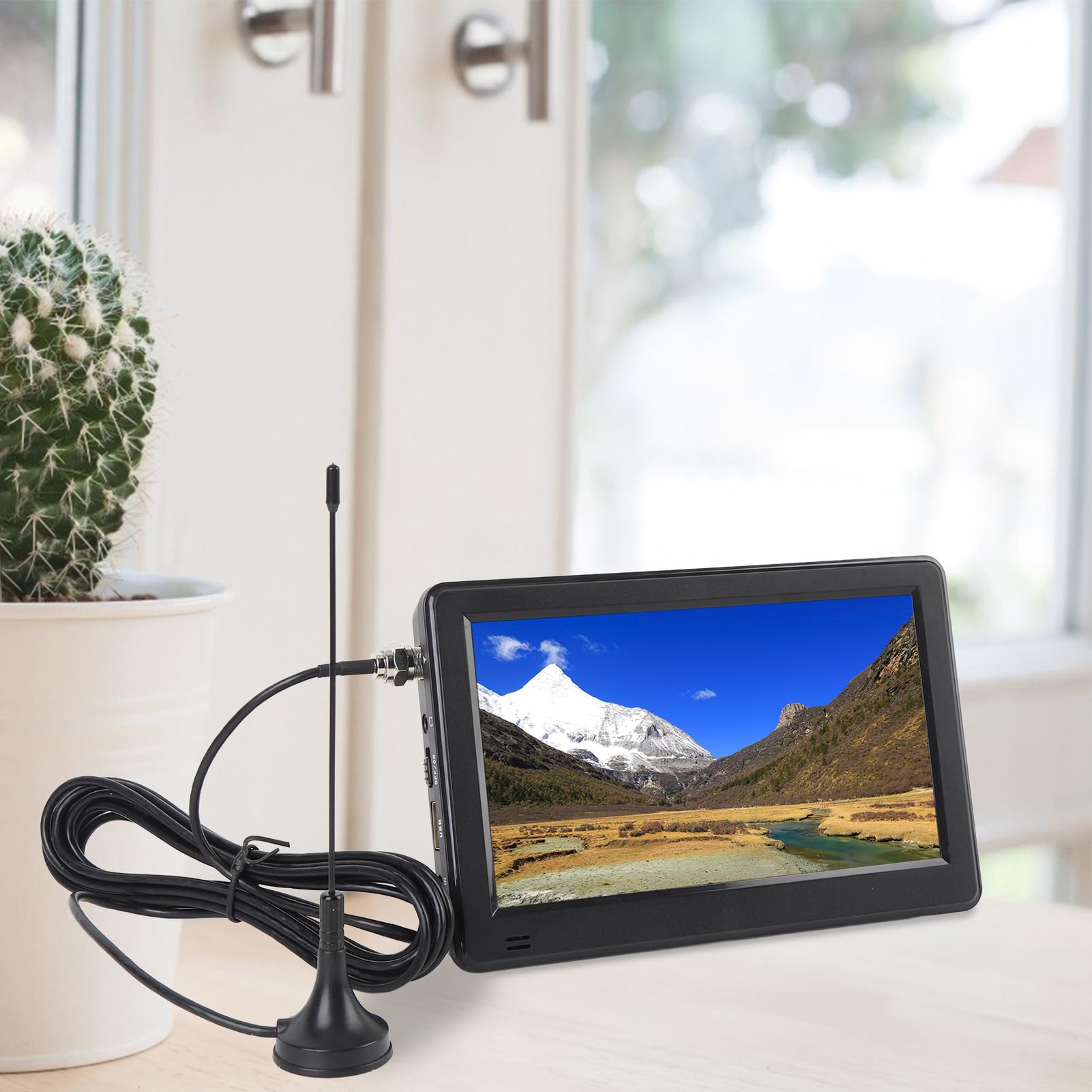 Sxhlseller tv Digital TV de 6 Pulgadas, Televisión Portátil para Automóviles con Batería Recargable de 1500 mAh y Control Remoto