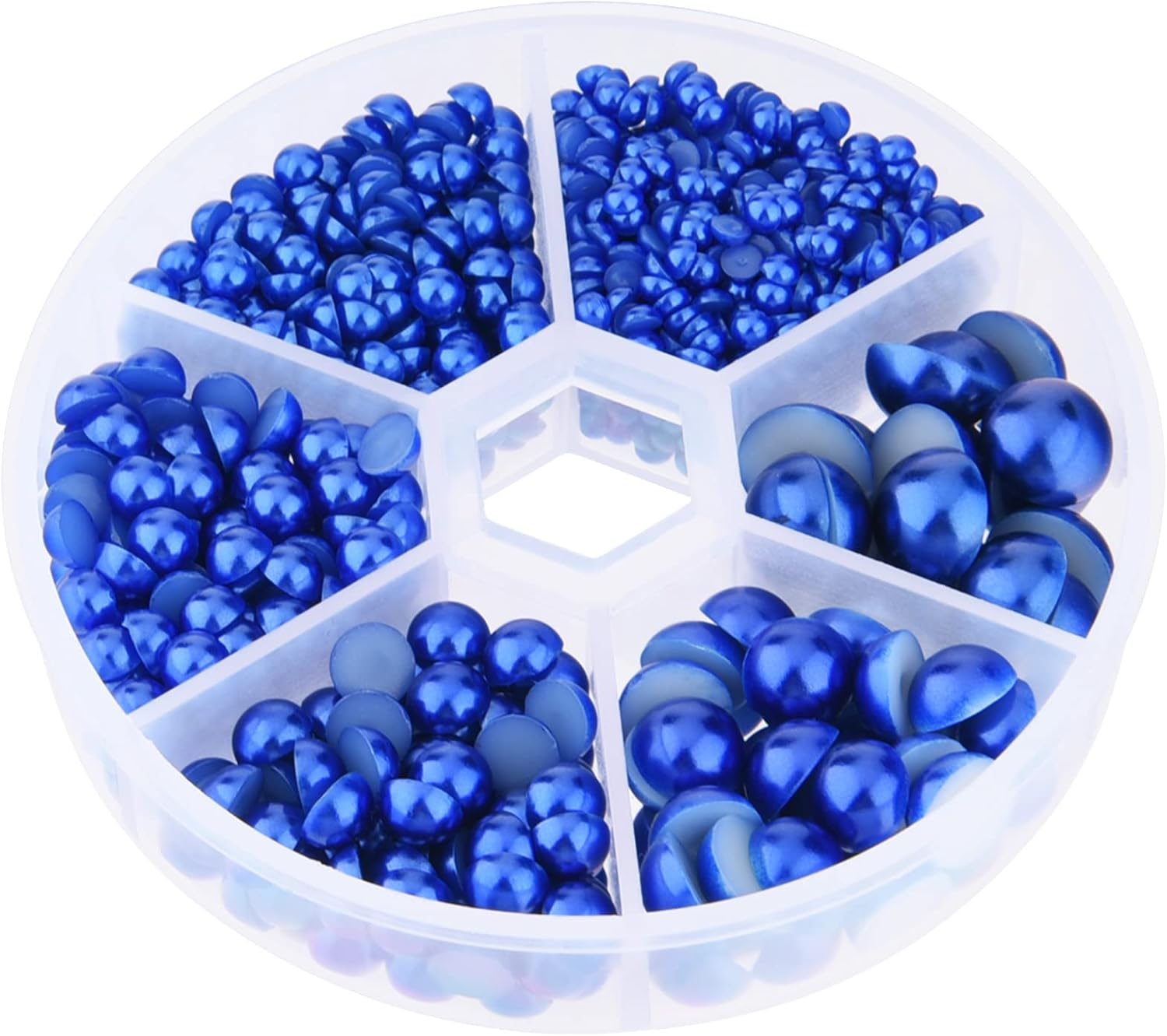 Hapeper Half Round Plastic Pearl Beads 800 Pieces 6 Sizes