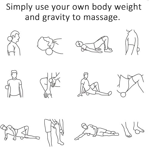 Miniatura 7 de Benvo Spiky - Pelotas de masaje, paquete de 3 bolas de lacrosse con rodillo muscular para fascitis plantar, espalda, hombro, alivio del dolor de los