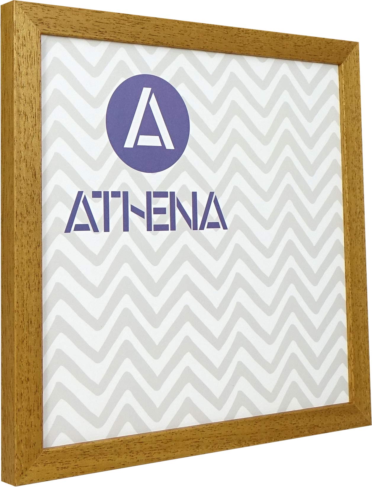 Athena Oak Honey Thin Block Premium Wood Picture Frame 40 X 40Cm - 40 X 40 Cm Square Frame - Photo Frame - 40X40 Frame With Clear Styrene Sheet & Wall Mounted Hook – 40 X 40 Cm