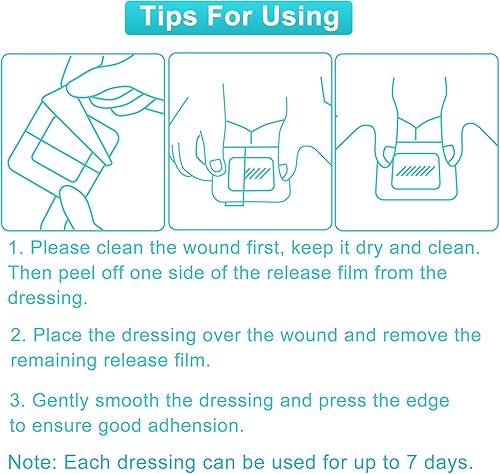 Miniatura 5 de Apósito de espuma de silicona con borde suave, paquete de 20 vendajes para heridas de 4 x 4 pulgadas, altamente absorbentes, grandes vendajes