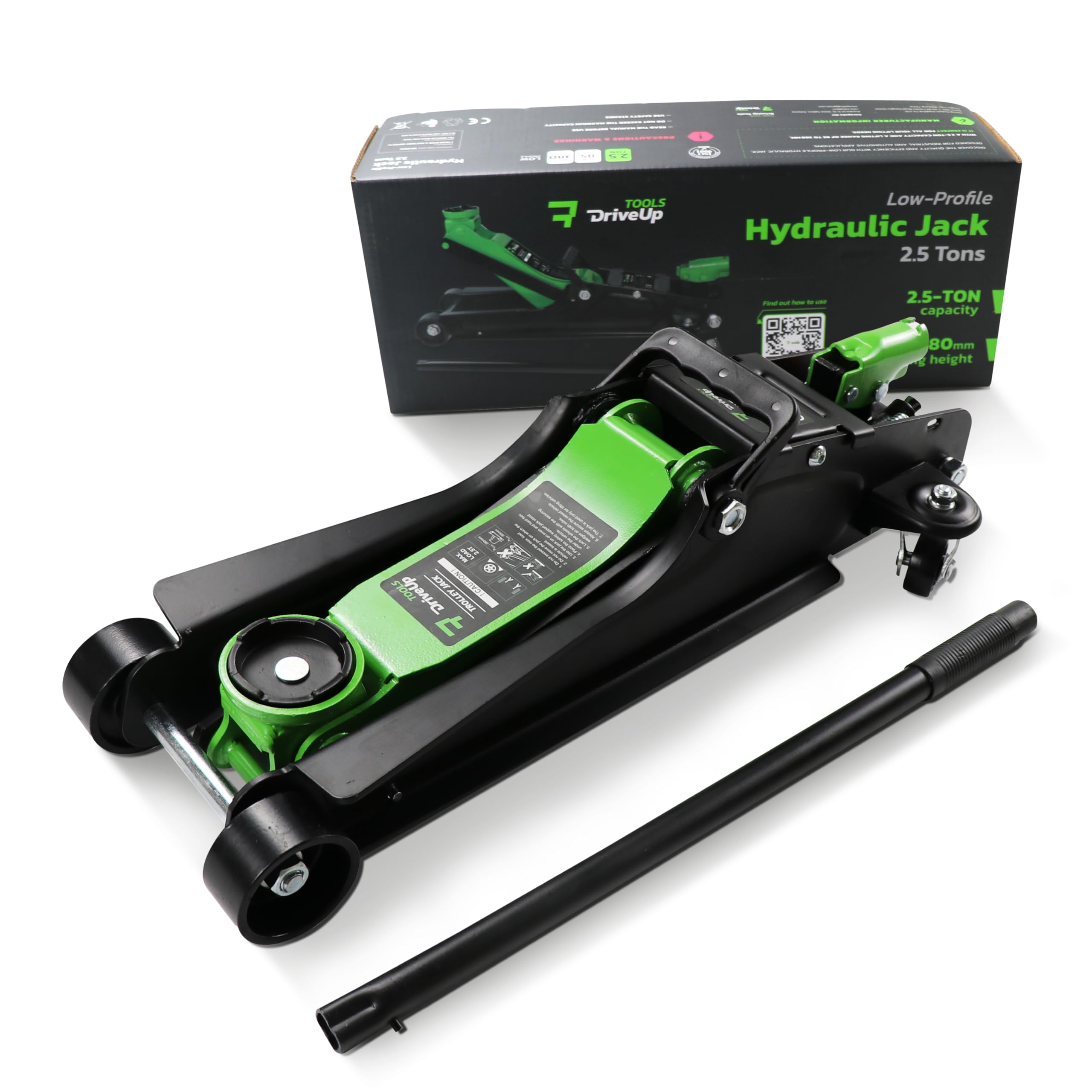 DRIVEUPTOOLS Trolley Hydraulic Jack 2.5 Tonne | Low-Profile Car Jack With Lifting Height Of 3.3-15 Inches | Car Jack Kit With A Capacity Of Up To 5,500 Lbs - View #8
