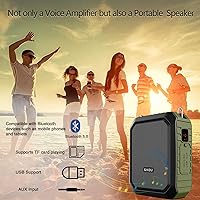 Vista 5 de Amplificador de voz inalámbrico, micrófono Bluetooth para profesor, 18 W, impermeable, portátil, amplificador de voz recargable, micrófono personal