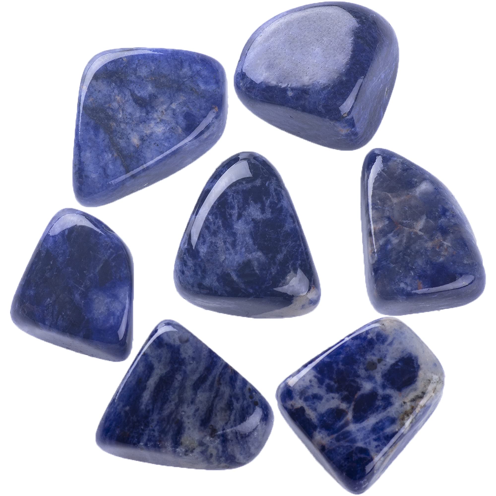 7PCS Tumbled Crystals Stones Polished Blue-vein for Wicca Reiki Chakra Healing Energy Balancing Beginners