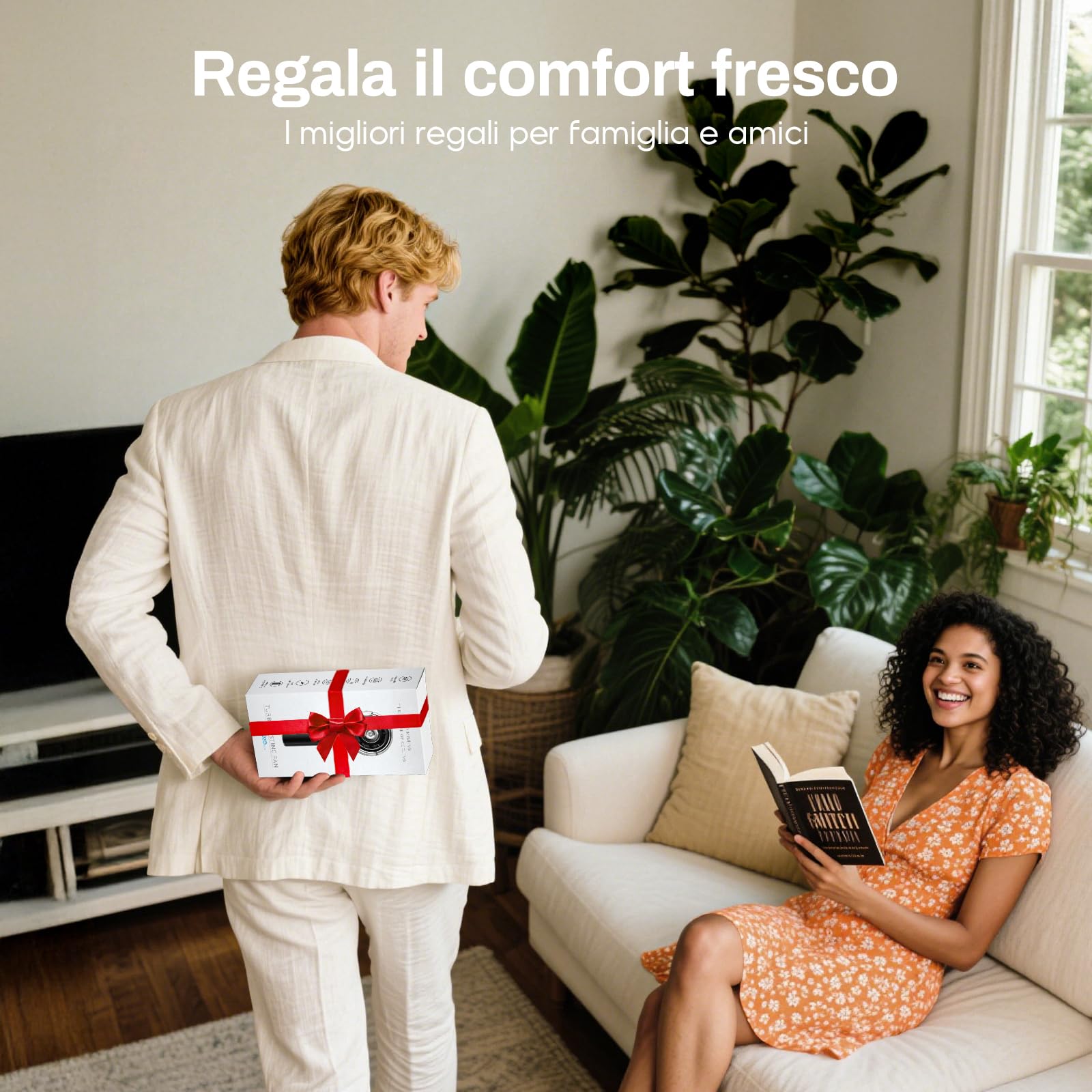 Ventilatore Portatile a Mano con Nebulizzatore, Mini Ventilatore USB Potente, Motore Turbo, Batteria Ricaricabile 6000mAh, 4 Velocità, per Viaggi, Outdoor, Idea Regalo Donna Uomo (Nero)