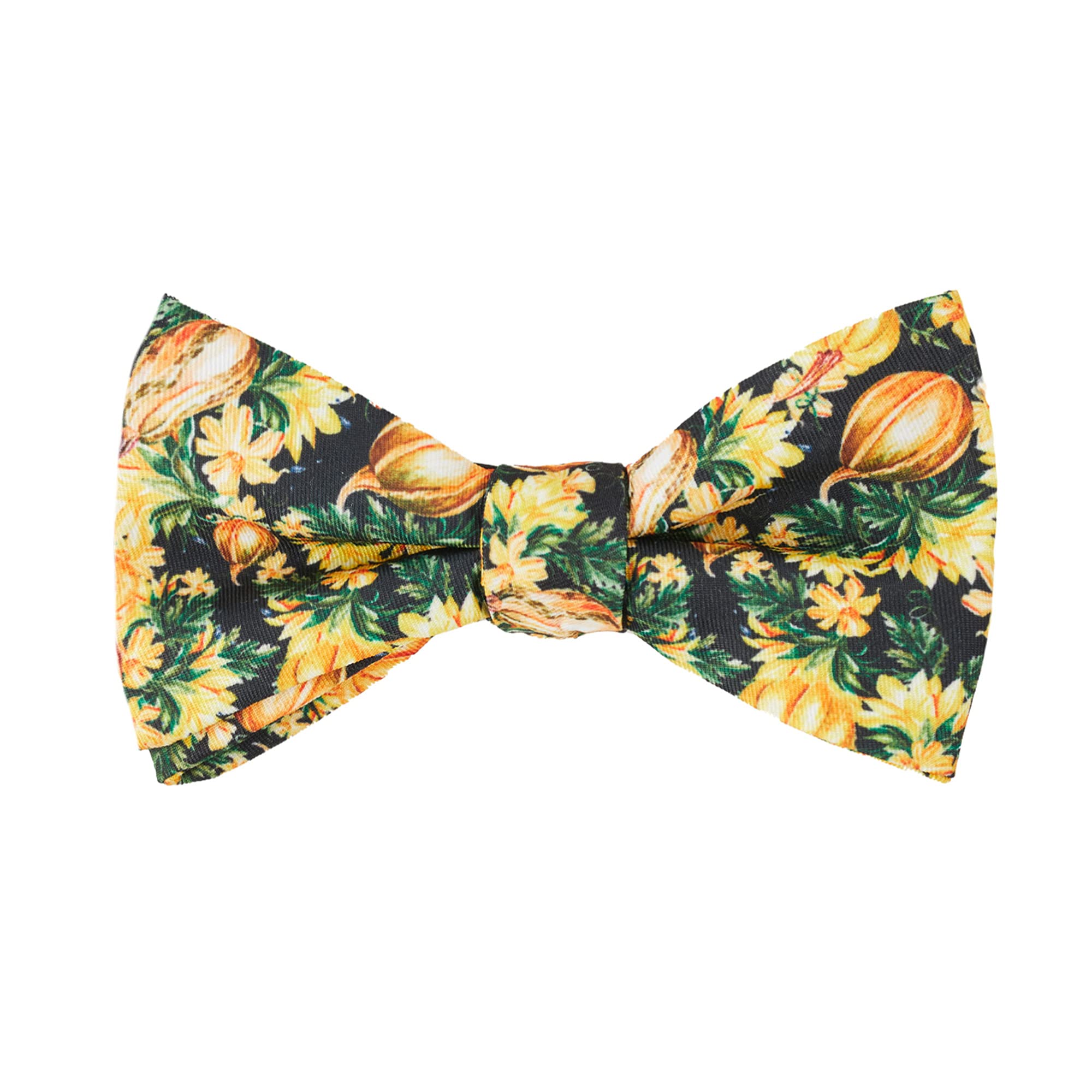 Jacob Alexander Men's Squash Pumpkin Fall Vegetable Plants Autumn November Freestyle Self-Tie Bow Tie - Yellow Black
