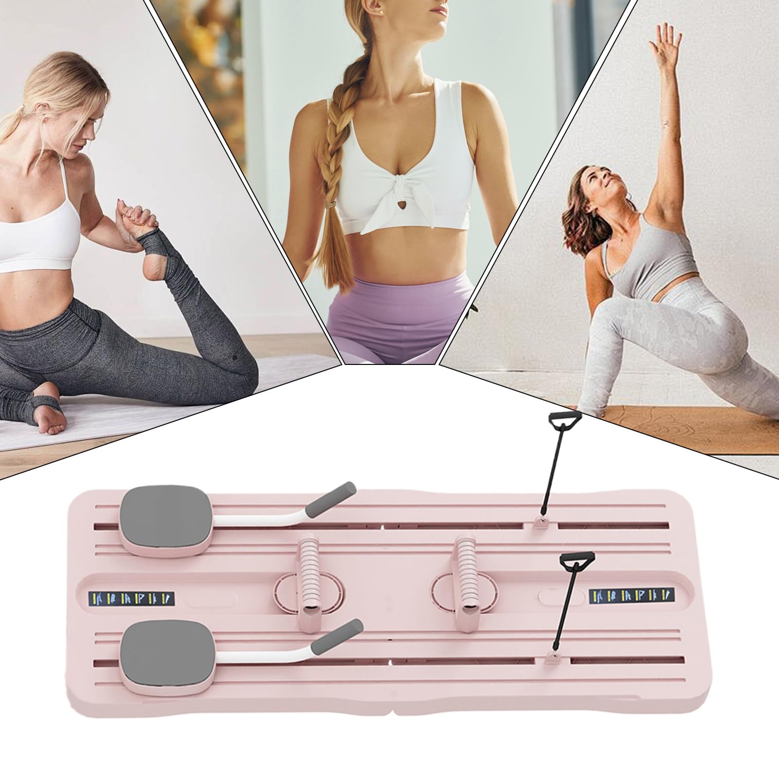 Zestaw Pilates Reformer Trening Całego Ciała, Składana Konstrukcja, | Deska do Ćwiczeń Pilates na Brzuch dla Kobiet do Domowej Siłowni, Treningu w Biurze, Rehabilitacji, po