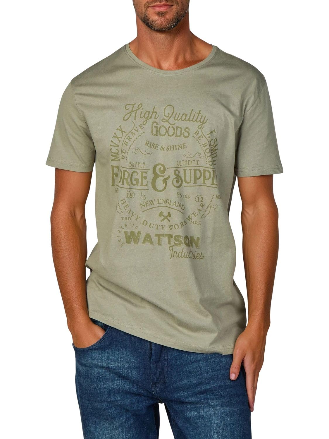riverso RIVLeon męski T-shirt z okrągłym dekoltem, 4 sztuki, okrągły dekolt, z krótkim rękawem, z nadrukiem, 100% bawełna, regularny krój, zielony, niebieski, biały, szary, czerwony, pomarańczowy, S, M, L, XL, 2XL, 3XL 4XL