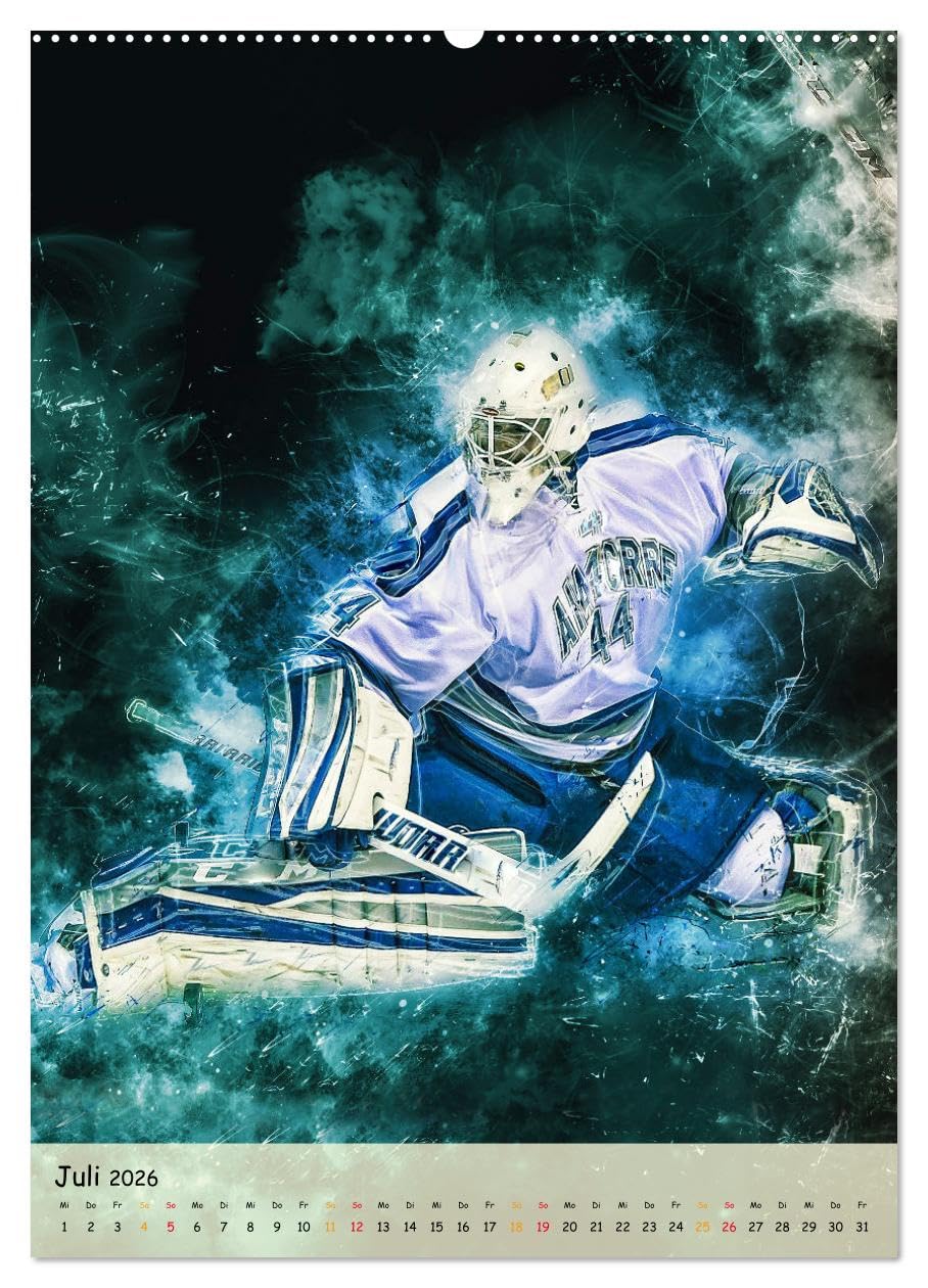 Eishockey spektakulär (hochwertiger Premium Wandkalender 2026 DIN A2 hoch), Kunstdruck in Hochglanz: Teamsport der Extra-Klasse - Kraft, Ausdauer, Härte und Schnelligkeit. (CALVENDO Sport)