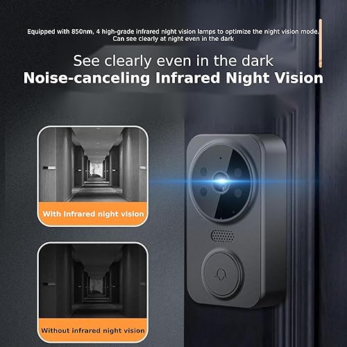 Miniatura 6 de Timbre de video, sistema de video portero, visión nocturna, voz bidireccional, ángulo de visión de 70, timbre con monitor de cámara, timbre para