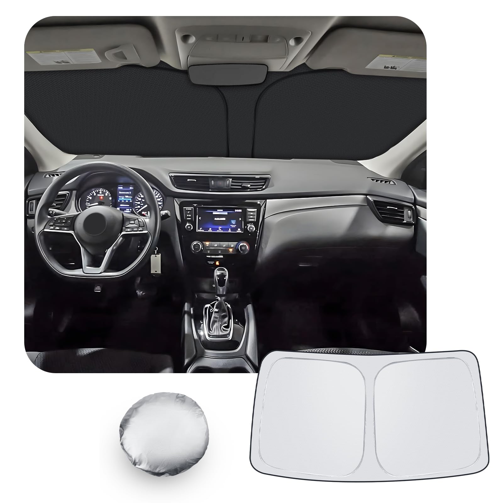 [Upgrade] CDEFG Compatible con Nissan Qashqai J11 2014-2021 Parasol Cubiertas Parasol Parabrisas Delantero Parabrisas Coche Parasol Accesorios