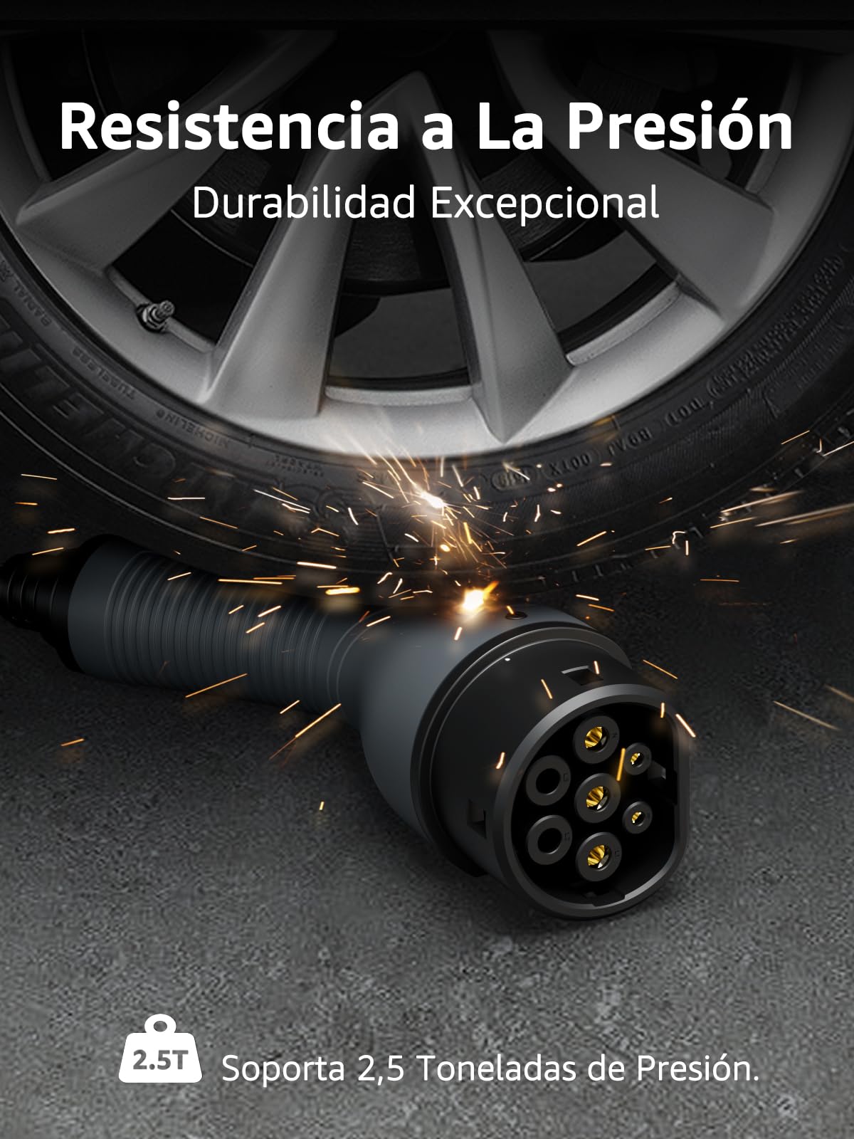bokman EV Cable de Carga Tipo 2, Modo 3 / 32A / 22kW / Trifásico / 5 Metros, Cable de Carga Rápida Híbrido Enchufable para Vehículo Eléctrico Tipo 2 a Tipo 2